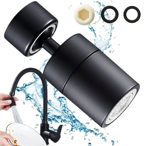 Aerator rotativ reglabil pentru robinet, universal, cap pivotant 360°, economisire apa, pentru bucatarie si baie - Img 1
