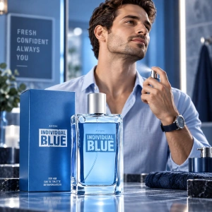 Avon Individual Blue pentru bărbați – Apă de toaletă 100 ml cu opțiuni Roll-on 50 ml și Gel de duș 250 ml - Img 2