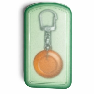 Breloc pentru chei rotund, finisaj sablat, cu carabina metalica si cutie plastic inclusa, 10 x 4 cm - Img 3