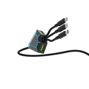 Cablu de incarcare telefon 5in1 cu micro USB,type C,iphone si 2x USB - Negru - Img 4