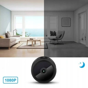 Camera de supraveghere WiFi Full HD 1080p, detectare miscare, suport magnetic 360°, inregistrare pe card microSD, acumulator reincarcabil, negru - Img 7