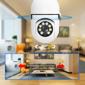 Camera de supraveghere wifi,senzori miscare,conectare Android,iOS,soclu bec E27 - Img 6