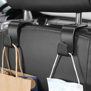 Carlig agatator tetiera scaun auto, negru, 12.7 x 6.8 cm, suport pentru geanta, cumparaturi, rucsac si umbrela, organizare eficienta interior auto - Img 7
