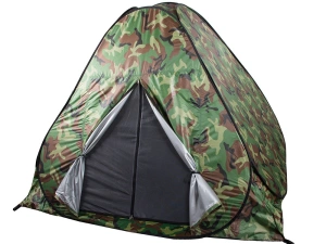 Cort camping pentru 4 persoane, 200 x 200 x 130 cm, cu husa, impermeabil, model camuflaj - Img 12