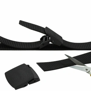 Curea barbati din nylon ajustabila, design fara gauri, catarama din plastic rezistent, 120 cm, neagra - confort, rezistenta si stil modern - Img 7