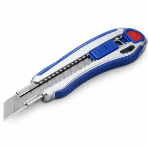 Cutter profesional 18 mm cu auto incarcare, lama inox + 5 rezerve, corp aluminiu si grip cauciuc antiderapant
