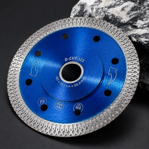 Disc diamantat profesional pentru portelan, gresie, ceramica si piatra, 125 mm, taiere uscata, albastru - Img 5
