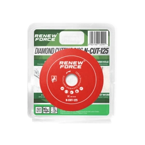 Disc diamantat rosu 125 mm pentru taiere si slefuire, dubla fata diamantata, grosime 1.2 mm, prindere 22.23 mm, pentru ceramica, gresie, faianta si piatra - Img 4