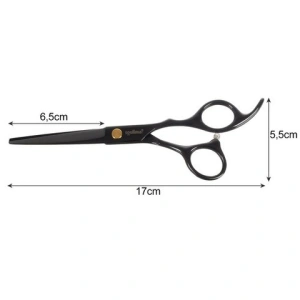 Foarfeca de tuns, otel inoxidabil, lungime 17 cm, maner ergonomic, negru - Img 12