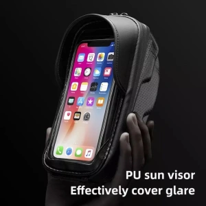 Geanta de bicicleta pentru telefon, 19 x 10 x 7.3 cm, montare pe ghidon, negru - Img 7