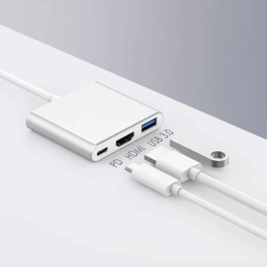 Hub adaptor USB Type-C cu HDMI, USB 3.0 si port Power Delivery, 19 cm - extindere video UHD, transfer rapid de date si incarcare simultana - Img 9