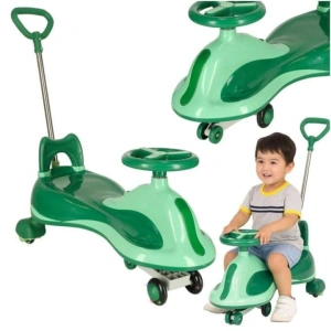 Masinuta pentru copii, fara pedale, maner ghidare, greutate maxima suportata 100 kg, 90 x 74 x 31.5 cm, verde - Img 1