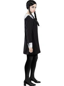 Peruca feminina lunga pentru costume si petreceri tematice, doua codite impletite, par sintetic negru, 55 cm - Img 3