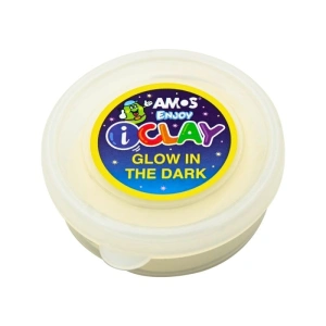 Plastilina creativa cu efect luminos, modelaj usor si uscare naturala la aer, 18 g, alb fosforescent