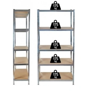 Raft de depozitare metalic, 220x100x45 cm, sarcina maxima 1000kg, 5 nivele, cadru otel zincat - Img 6