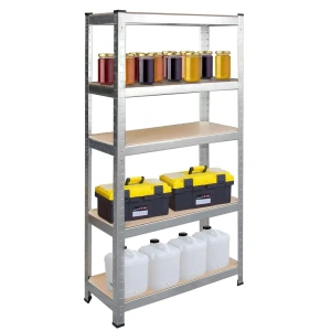 Raft metalic pentru depozitare, 5 polite, capacitate 175 kg/polita, total 875 kg, 180x90x30 cm - Img 2