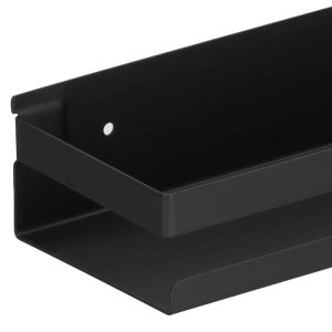 Raft pentru baie si bucatarie, otel inoxidabil, etajera universala, 50 x 10.5 x 6 cm, negru - Img 2