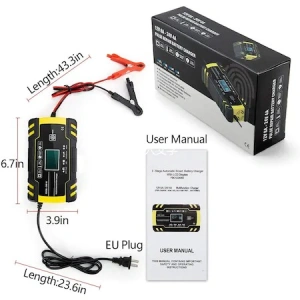 Redresor auto F cu afisare LED pentru baterii 12V-8A, 24V-4A, cabluri incluse - Img 2
