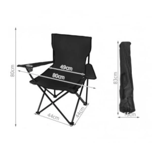 Scaun pliabil pentru camping,pescuit,din metal,sarcina maxima 120 kg - Albastru - Img 3