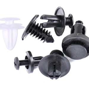 Set 100 clipsuri auto universale pentru fixare, din plastic rezistent, alb/negru, cu cutie compartimentata - Img 6