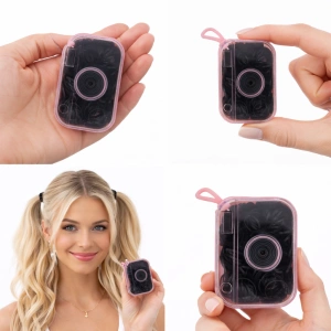 Set 120 elastice par negre, 20 textile + 100 cauciuc, cutie cu agatatoare, organizare practica - Img 2