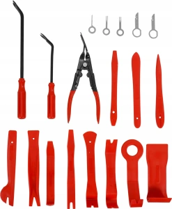 Set 19 unelte pentru demontare tapiterie auto, extractoare clipsuri si conectori, din nylon si metal, cu husa pentru depozitare - Img 4