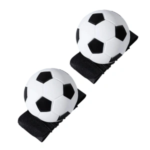 Set 2 mingi elastice cu bratara pentru incheietura, model fotbal alb negru, 66 mm, antistres, pentru aruncare si prindere, copii si adulti