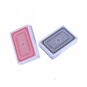 Set 2 pachete carti de joc clasice, din plastic - Rosu, negru, albastru - Img 2
