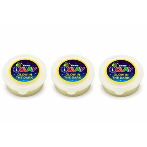 Set 3 plastiline cu efect luminos nocturn, modelaj usor si uscare la aer, 18 g fiecare, alb fosforescent - Img 1