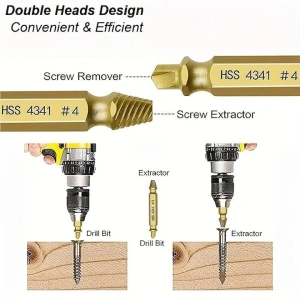 Set 6 burghie extractoare pentru suruburi rupte, 6 dimensiuni, cu cutie de depozitare, utilizare universala - Img 11