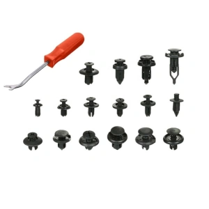 Set 625 clipsuri universale auto, plastic, negre - cu extractor si cutie organizatoare - Img 2