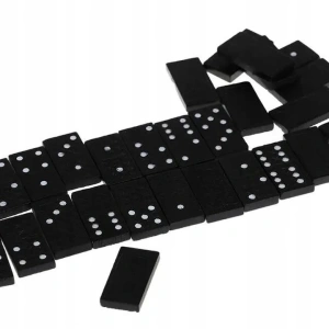 Set domino din lemn, 28 piese, 14.5x5x2.8 cm - Negru - Img 5