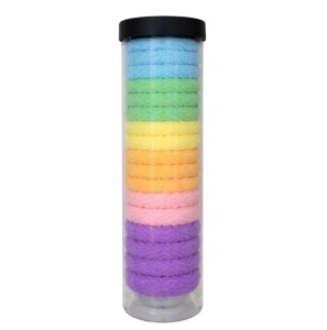 Set elastice par 20 piese diametru 4.5 cm textile colorate pentru prindere par copii si adulti, elastice moi pentru coada sau impletituri - Img 1