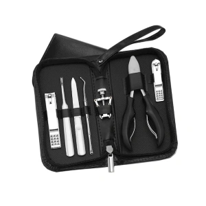 Set elegant de manichiură și pedichiură, cu husă neagră pentru depozitare - 7 accesorii de îngrijire completă, pentru unghii perfecte oriunde - Img 2