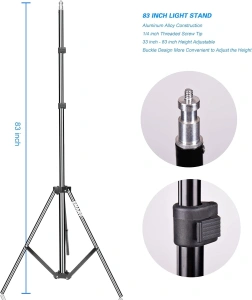 Set iluminare studio cu 2 softbox reglabile, 2 trepiede 200 cm, 2 becuri LED 105W lumina rece, 2 telecomenzi, filet 1/4 - Img 4
