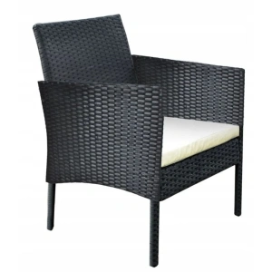 Set mobilier gradina 4 piese,fotolii,canapea,masuta - Negru - Img 3