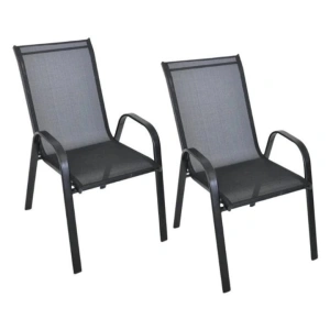 Set mobilier gradina, masa rotunda si 2 scaune, metal/sticla, pentru balcon, terasa, exterior, negru - Img 5