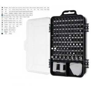 Set surubelnite multifunctionale de precizie, 110 piese, magnetice, - Negru/Gri - Img 2
