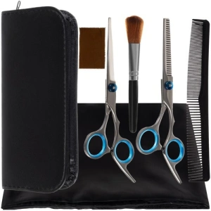 Set tuns profesional 7 piese cu foarfece coafura 6 inch, subtiere, pelerina, pieptene si accesorii, pentru uz salon si acasa - Img 5