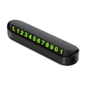 Suport afisaj numar telefon auto pentru parcare temporara, magnetic, ascundere rapida, fixare 3M, negru, 13 cm