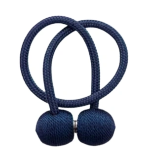 Suport magnetic pentru perdele, snur decorativ impletit, 44 cm, bleumarin, magnet puternic - Img 3