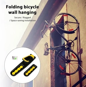 Suport pentru bicicleta, montare pe perete, 35 cm, negru/galben - Img 7
