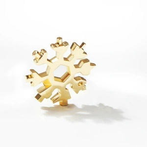 Surubelnita multifunctionala,18 in1, Model fulg de nea 6x6 cm - Auriu - Img 2