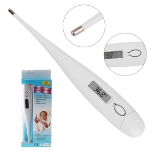 Termometru digital LCD pentru copii si adulti, masurare rapida si precisa, memorie, semnal sonor, alb - Img 3