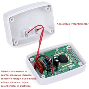 Tester de tensiune, voltmetru digital pentru uz casnic, cu stecher pentru priza inclus, 80-300V - Alb - Img 7