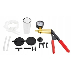 Trusa pompa manuala vacuum si tester presiune frane, set complet diagnostic auto ABS EGR servofrana, cu manometru, furtunuri si adaptoare - Img 9