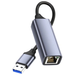 Adaptor USB-RJ45, Ethernet, 1000 Mbps, USB 3.0/2.0, Plug&Play, aluminiu, pentru tableta, PC, laptop, argintiu, 2.3 x 15.8 cm - Img 3