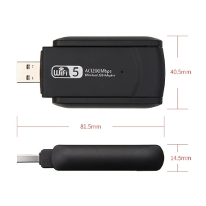 Adaptor wireless USB dual band 2.4 si 5 GHz, 1200 Mbps, USB 3.0, antene externe, culoare neagra - Img 4