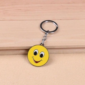 Breloc chei emoticon zambitor, metalic, galben, 9.8 x 3.8 cm, inel 2.6 cm, accesoriu decorativ - Img 2