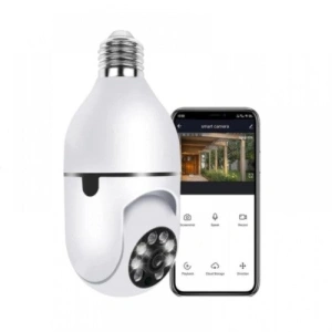 Camera de supraveghere wifi,senzori miscare,conectare Android,iOS,soclu bec E27 - Img 3